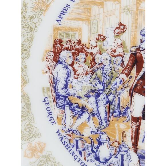 Limoges Tavern Philadelphia George Washington Year 1974 Porcelain 8 1/4" Plate - Picture 3 of 13